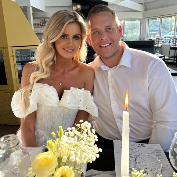 BRIDE / WEDDING / REHEARSAL / AFTER PARTY LACE OFF THE SHOULDER DRESS - Picture 6 of 6